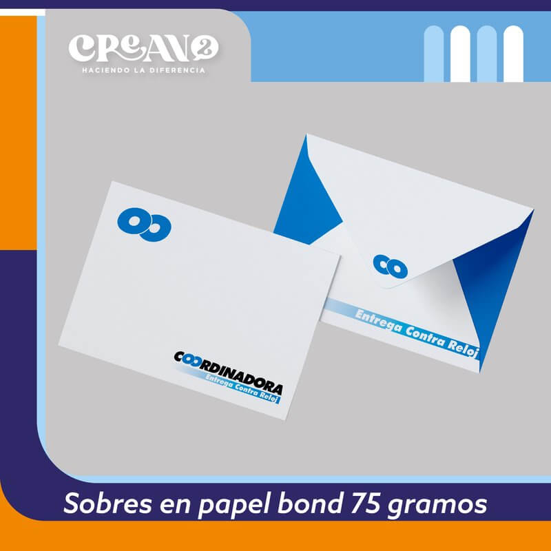Sobre corporativo con diseño azul